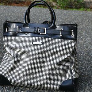 Vintage Polo Houndstooth PVC Tote---HUGE, RARE!